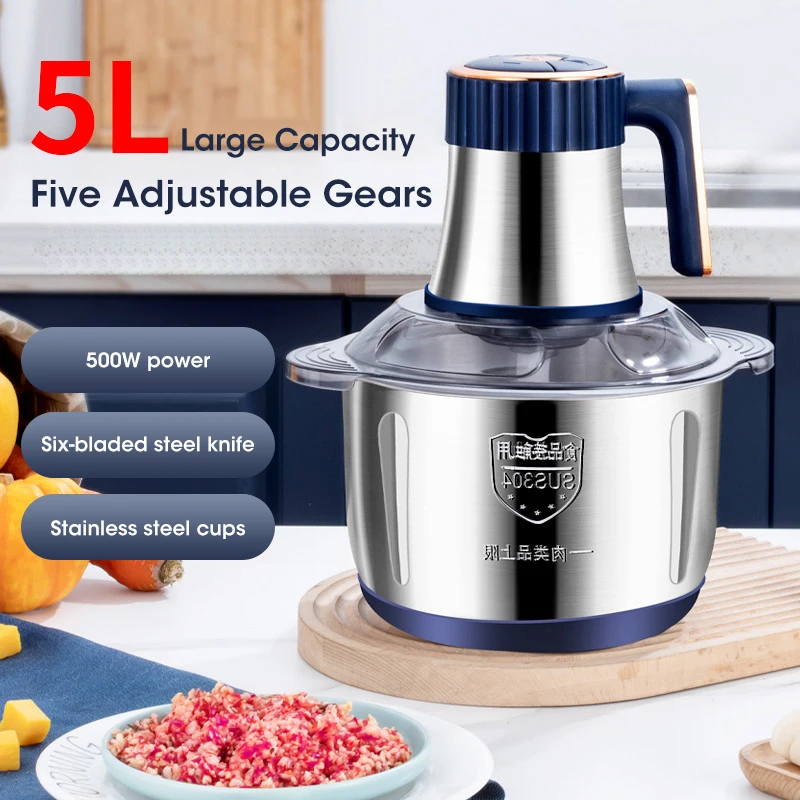 Baby Food Chopper - Tritacarne Elettrico da 5L in Acciaio
