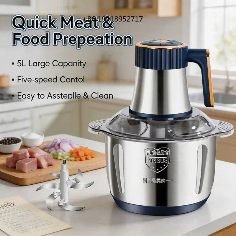 Baby Food Chopper - Tritacarne elettrico in acciaio inossidabile 304,