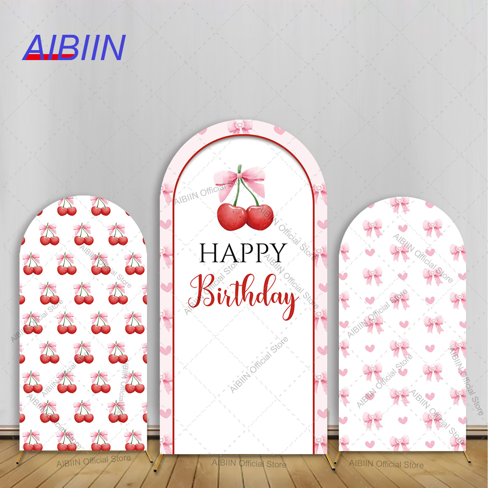 Baby Food Ideas - Ragazza ciliegia buon compleanno arco sfondo