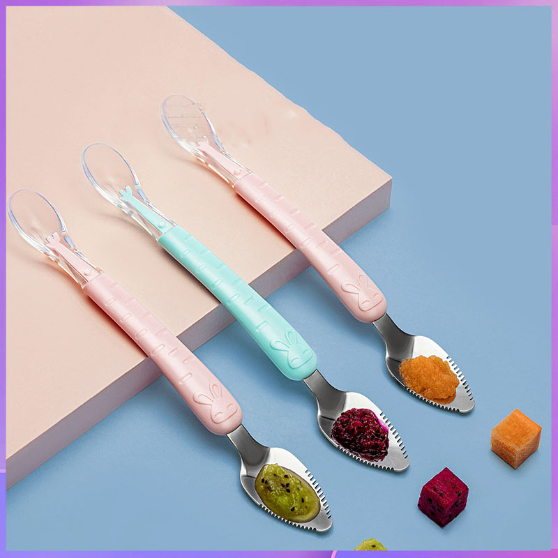 Puree Baby Food - Cucchiaio raschietto a doppia testa per