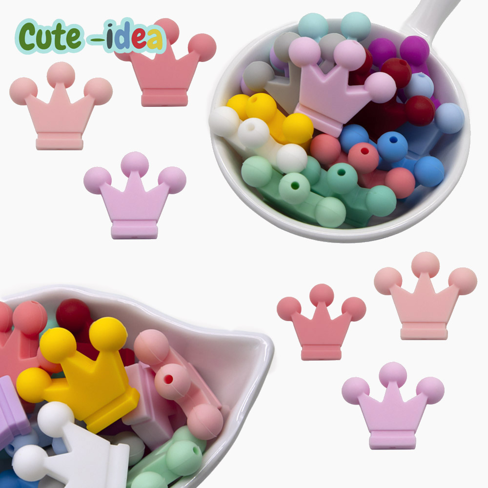 Baby Food Ideas - Cute-idea 10pc mini Crown BPA perline